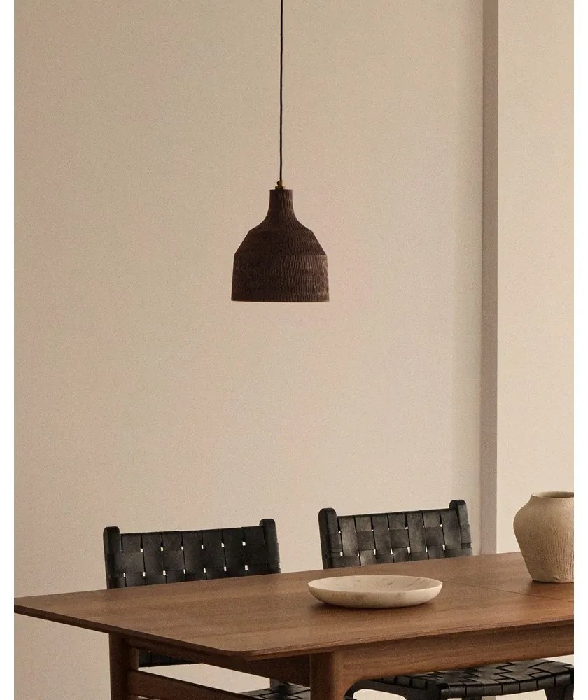 Fekete függőlámpa fa búrával ø 21 cm Amire – Kave Home