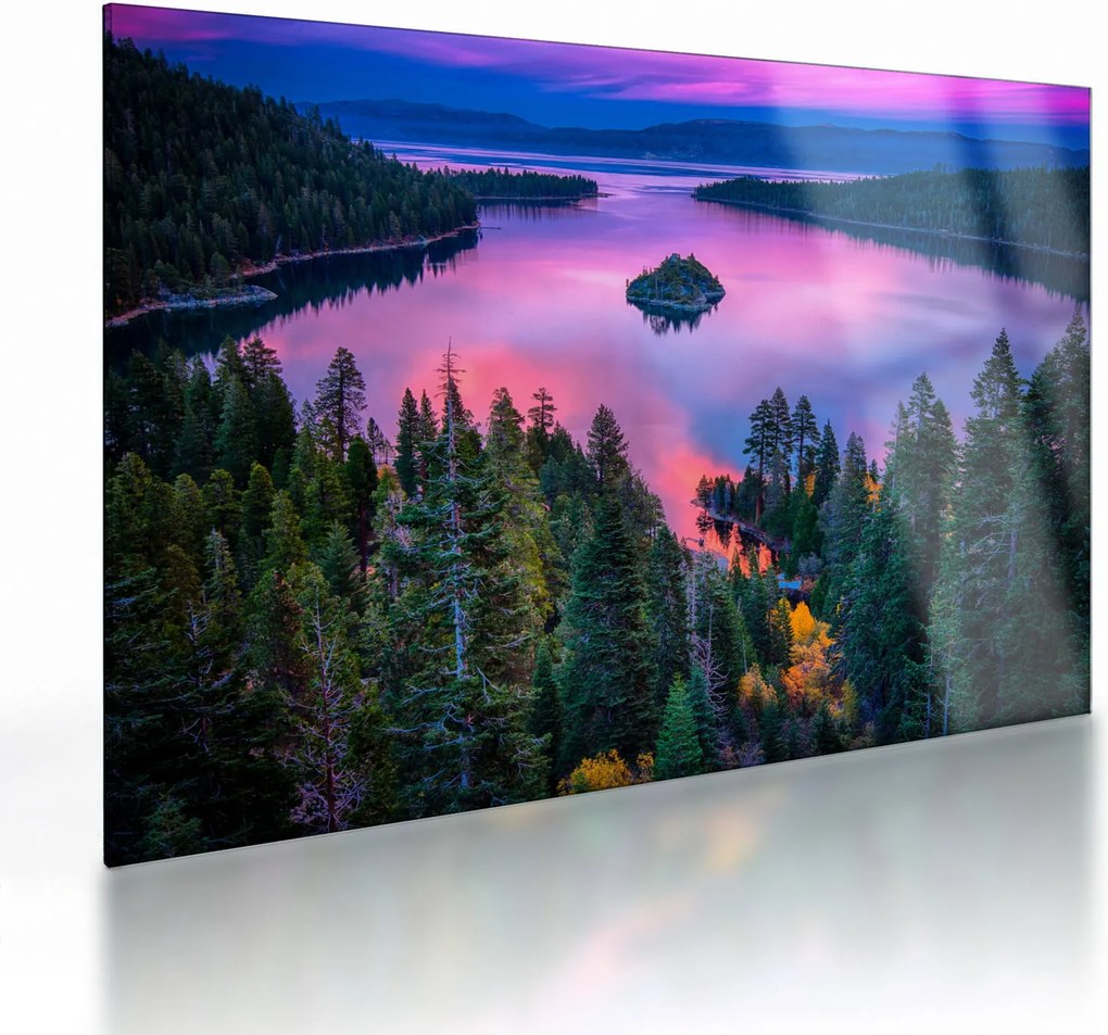 Kép - Lake Tahoe, Sierra Nevada, Kalifornia, USA (üvegen) (70x50 cm)