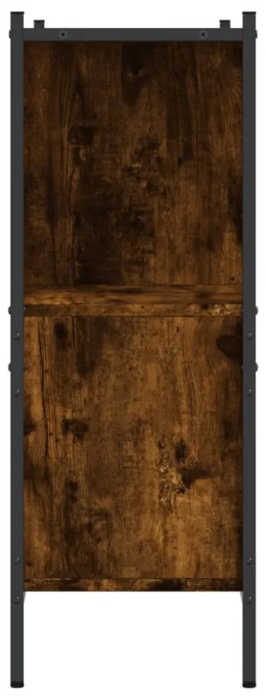 füstös tölgy színű szerelt fa könyvszekrény 102x28x77,5 cm