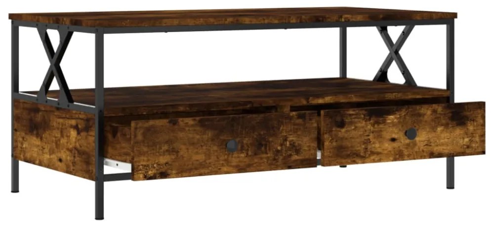 füstös tölgy színű szerelt fa dohányzóasztal 100 x 51 x 45 cm