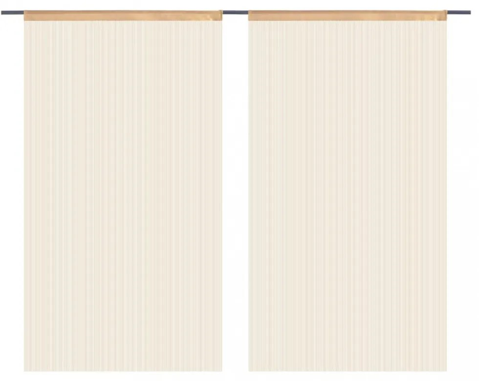 2 db bézs zsinórfüggöny 100 x 250 cm