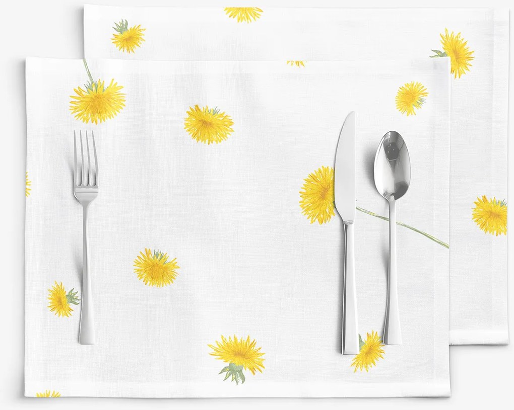 Goldea pamut reggeliző alátét - pitypangok - 2db 30 x 40 cm