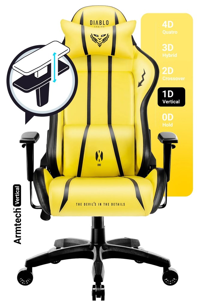 Diablo X-One 2.0 gamer szék Átlagos méret: Electric Yellow / sárga