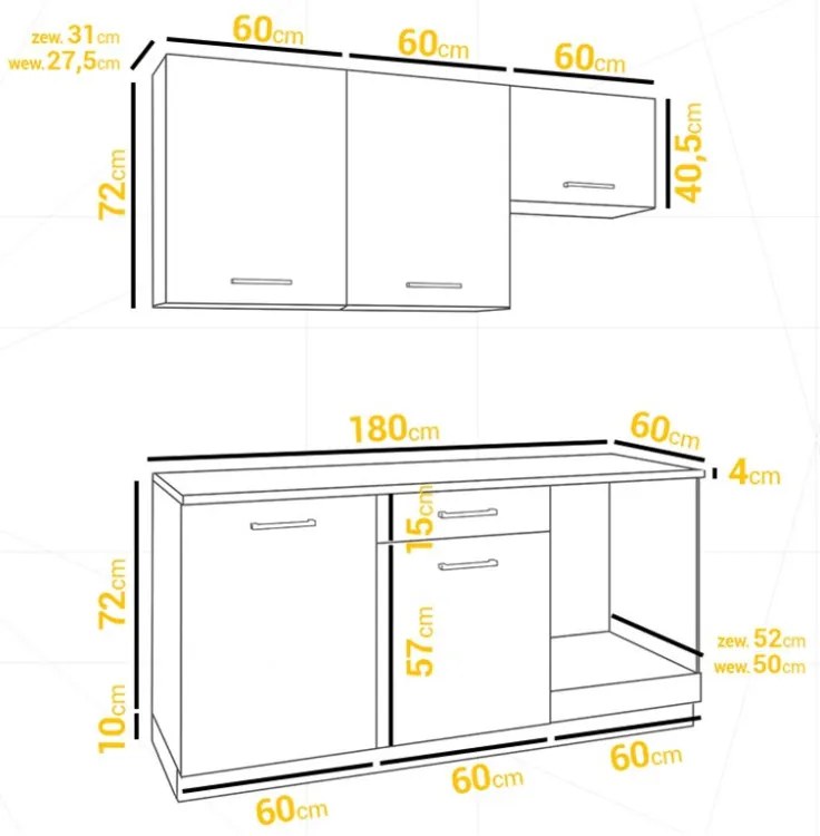 Mylife Lote konyhabútor szett magasfényű fehér (180cm)