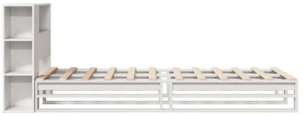 fehér tömör fa könyvespolcos ágy matrac nélkül 75 x 190 cm
