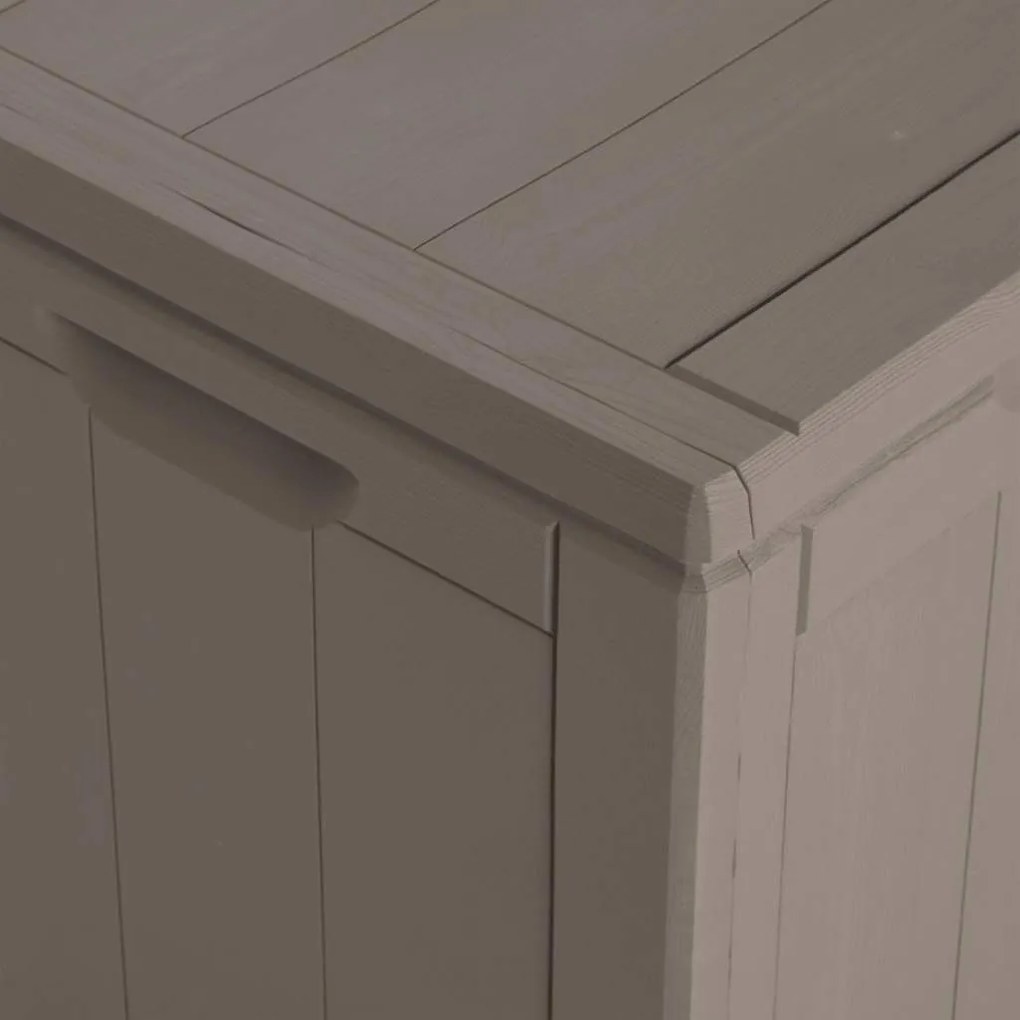 barna PP fa hatású kerti tárolóláda 270 L