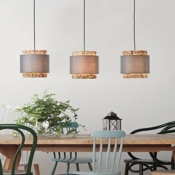 Brilliant - Csillár zsinóron WATERLILLY 3xE27/60W/230V szürke