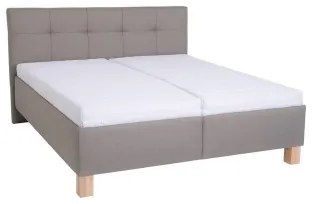 Elegáns kárpitozott MARIA ágy kényelmes matraccal és praktikus tárolóhellyel, 180x200 cm, taupe