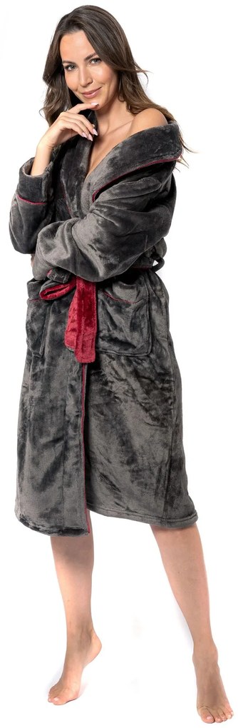 Fürdőköpeny Roger Women Grey Red M