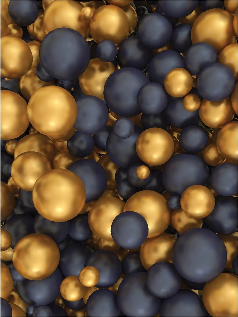 Fotótapéta flizelina Arany gömbök sötétkék háttér Absztrakt 206x275 +ragasztó