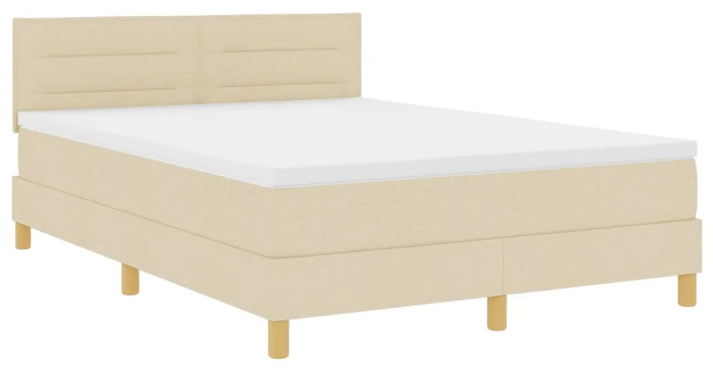 Box Spring Ágy Matraccal Krém 140x200 cm Szövet