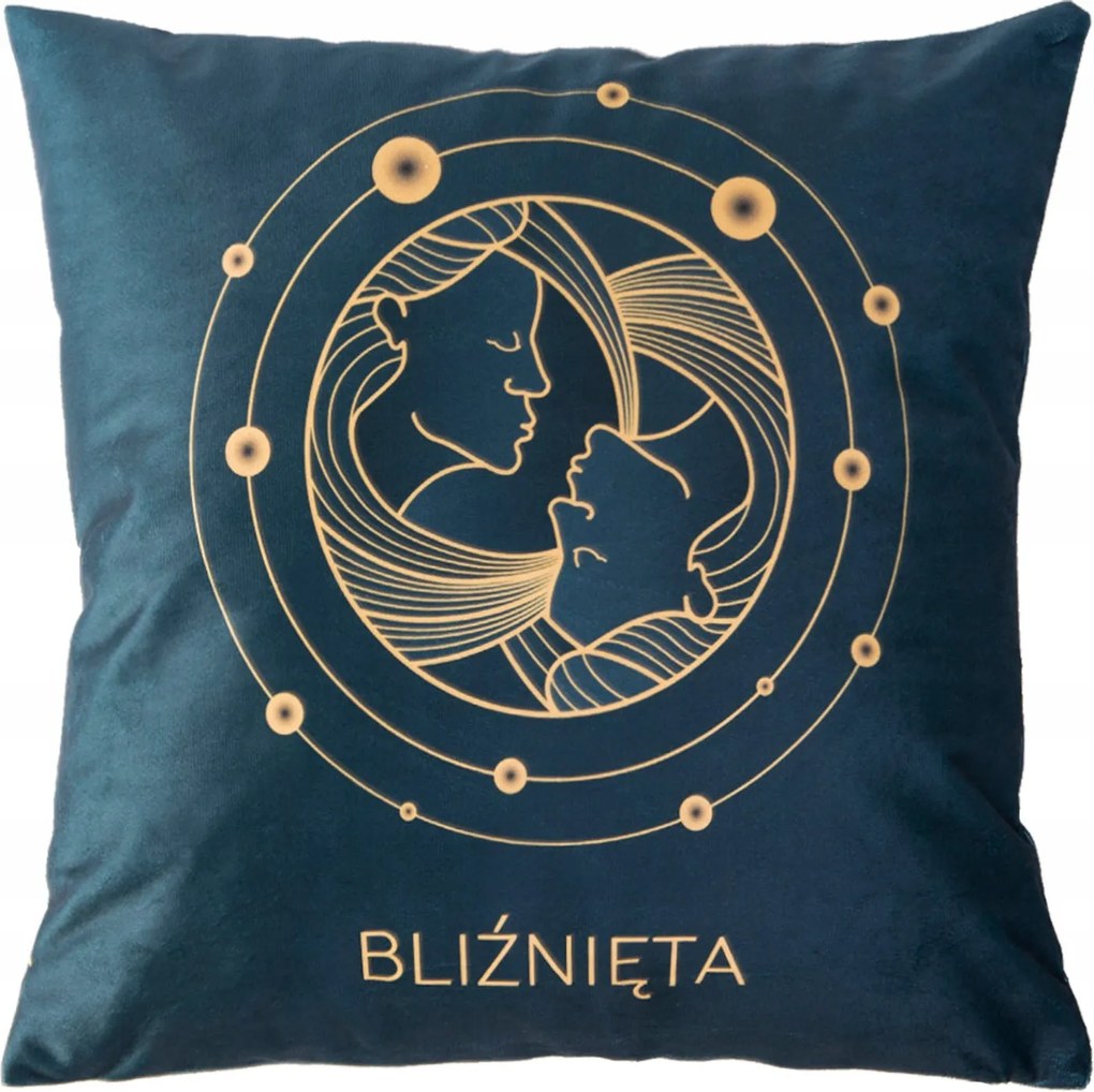 Dekoratív párnahuzat Zodiak 40x40 Darymex sötétkék Ikrek