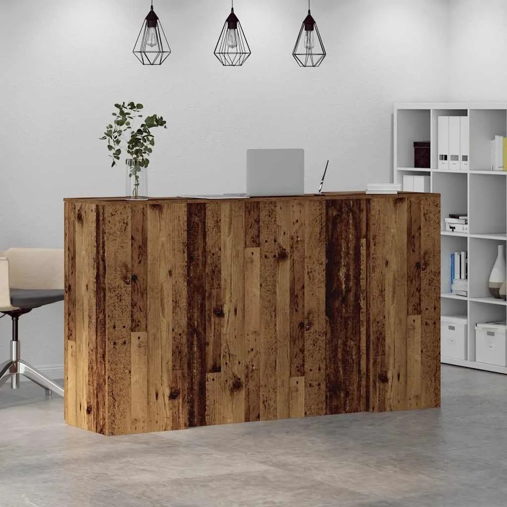 recepciós pult antik fa 180x50x103,5 cm szerelt fa
