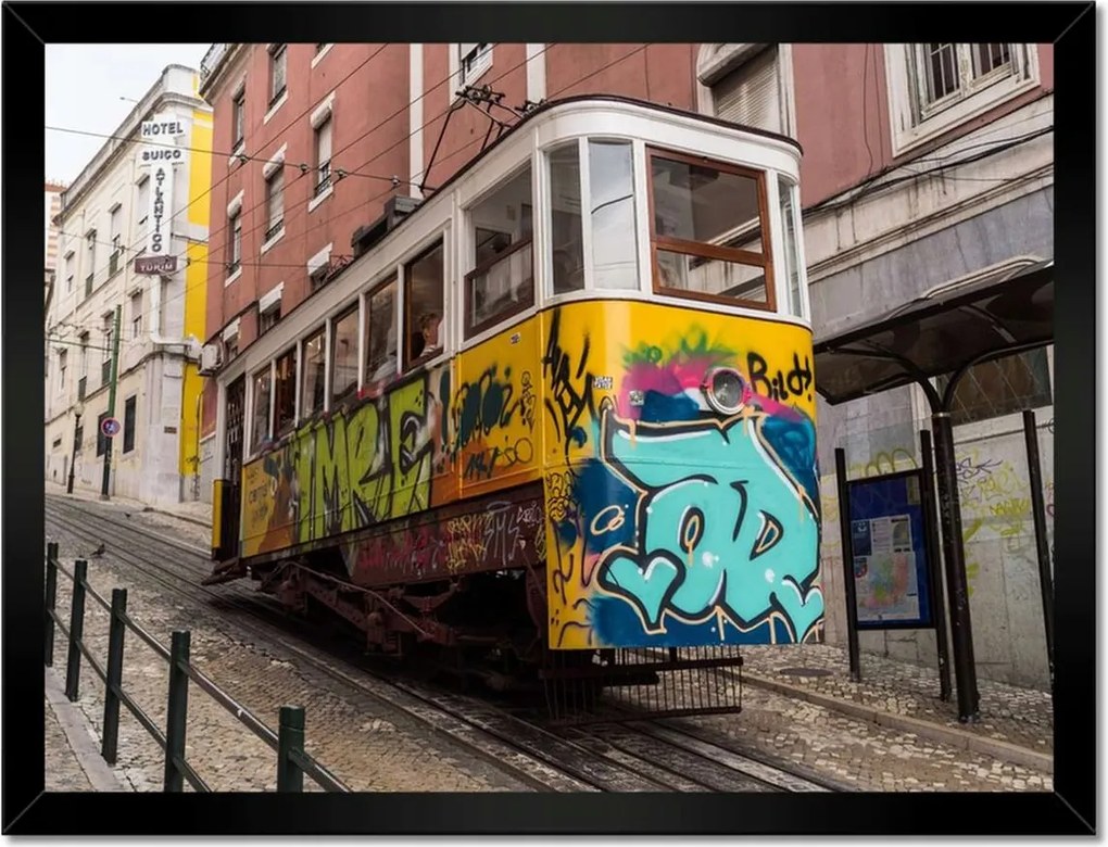 Poszterek keretben 40x30 Lisszabon villamos