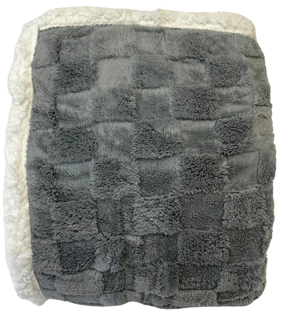 Sötétszürke mikroplüssből készült luxus báránytakaró 150x200cm TiaHome