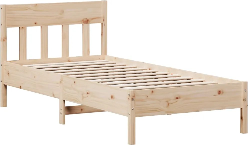 vidaXL tömör fenyőfa ágy matrac nélkül 75 x 190 cm
