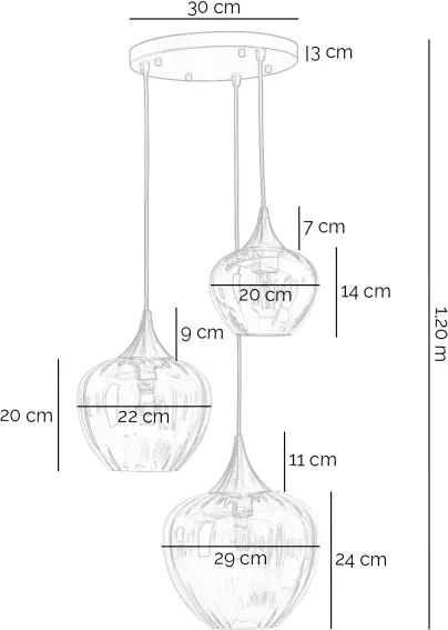 ONLI - ELIDE kábeles függőlámpa 3xE27/15W/230V fekete/réz