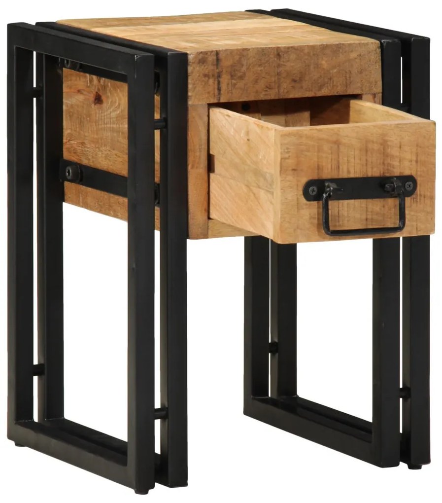 Kisasztal 30 x 30 x 40 cm Tömör mangófából és fémből készült
