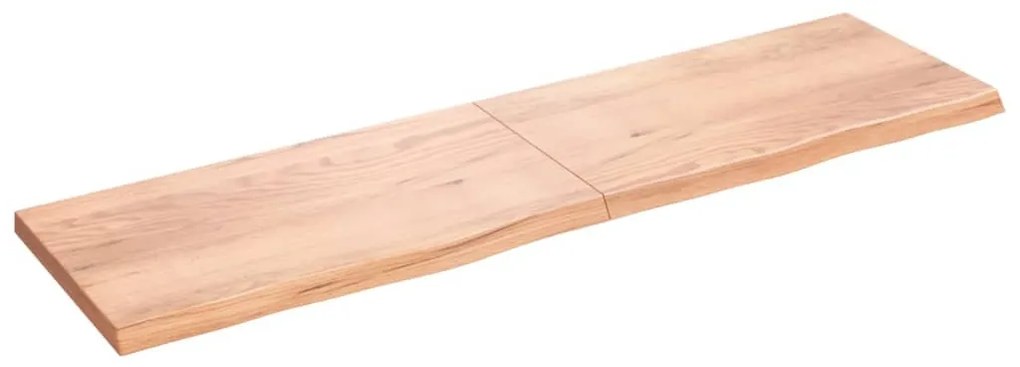 világosbarna kezelt tömör tölgyfa fali polc 220 x 60 x (2-6) cm