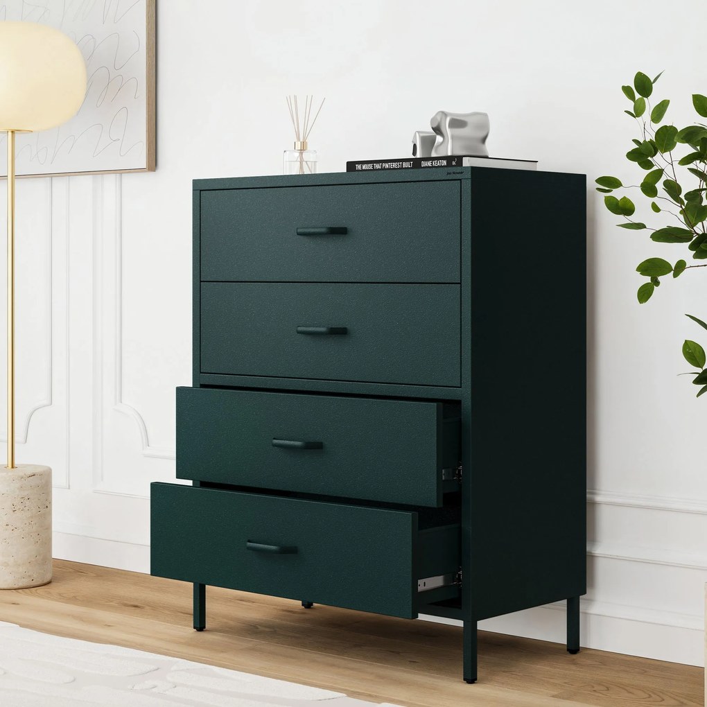 Komód CARLA, 800 x 1015 x 400 mm, Modern:  palack zöld