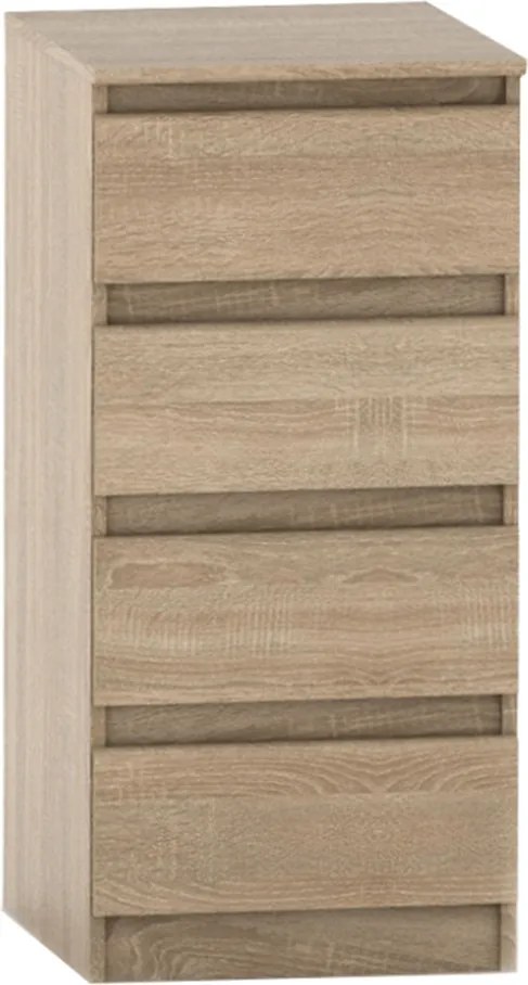 4 fiókos komód, tölgy sonoma, HANY NEW 009