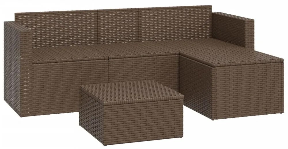 barna polyrattan kerti ülőgarnitúra