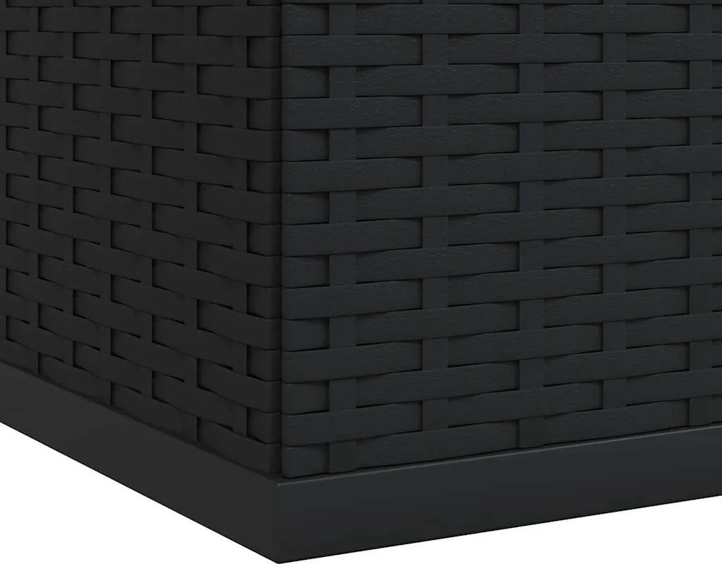 Fekete Polyrattan Kerti Párnatartó Doboz 100 X 97,5 X 104 Cm