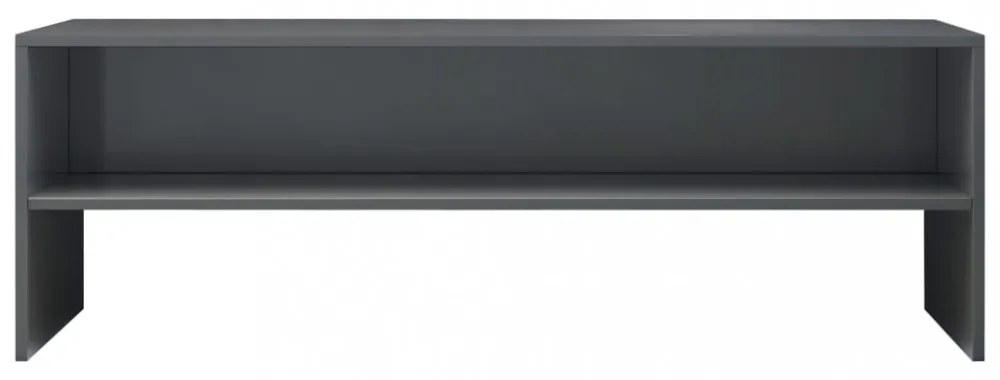 magasfényű szürke szerelt fa TV-szekrény 120 x 40 x 40 cm