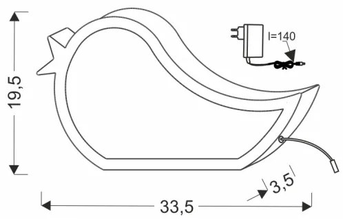 LED gyerek asztali lámpa BIRD LED/12W/230V rózsaszín