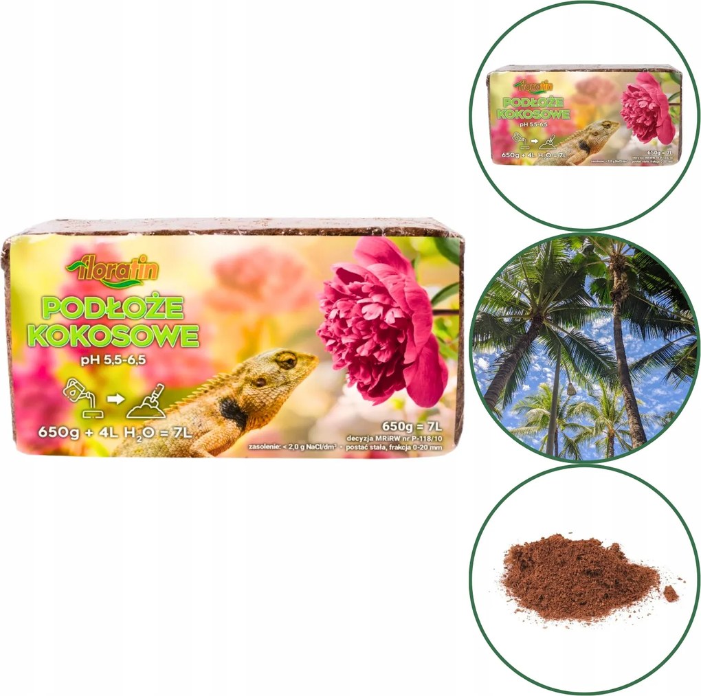 Kókusz szubsztrátum kockában 650g Ökológiai szubsztrát 7L