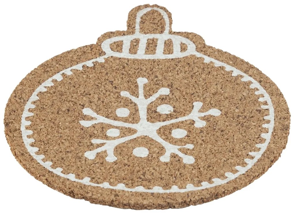 Altom Kork alátét Christmas tree bauble 10,7 x 10x 0,3 cm, 6 db-os szett