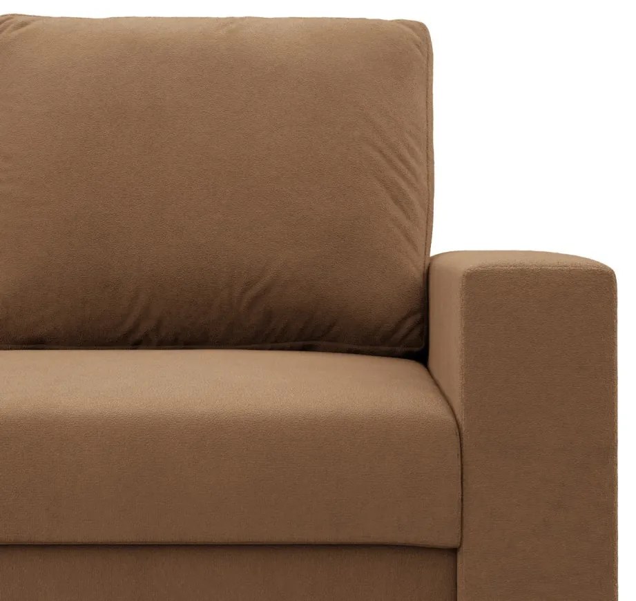 Zeus kanapéágy, szövet anyag, hab töltet, egyenes kartámasz, barna