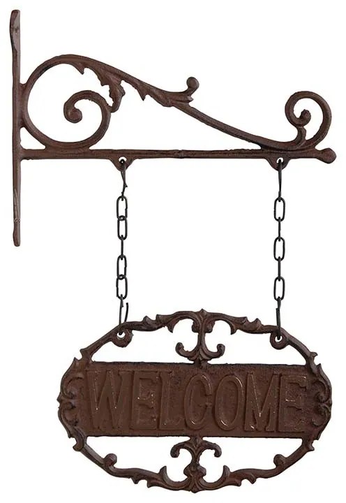Öntöttvas fali tábla, welcome felirattal