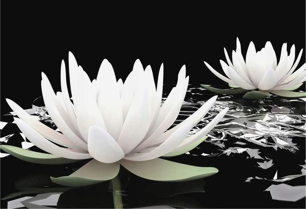 Dekoratív Fotótapéta Hálószobába Víz virágok 152x104 Ragasztó