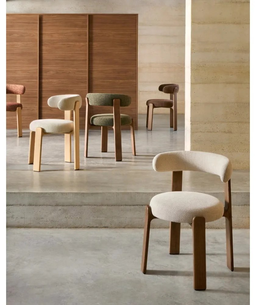 Natúr színű-terrakotta színű kőrisfa étkezőszék Granite – Kave Home