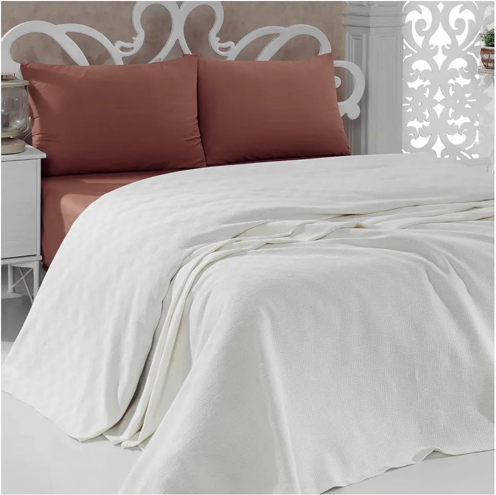 Pique Cream könnyű pamut ágytakaró, 200 x 240 cm