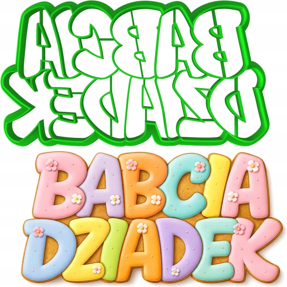 Mézeskalács lyukasztó Nagymama És Nagypapa Napja felirat Nagymama Nagypapa 12cm