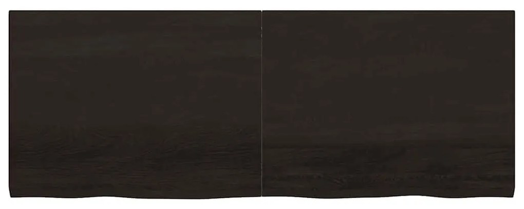 sötétbarna kezelt tömör fa fürdőszobai pult 160x60x(2-4) cm