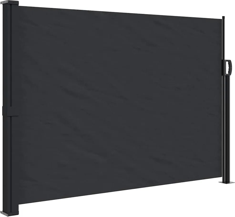 vidaXL fekete behúzható oldalsó napellenző 140 x 600 cm