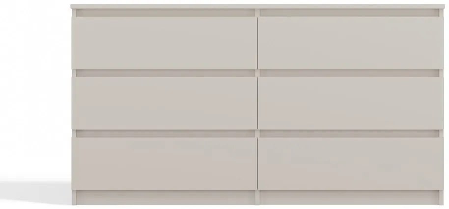 M6 140 fiókos szekrény, 138x75x40 cm, kasmír