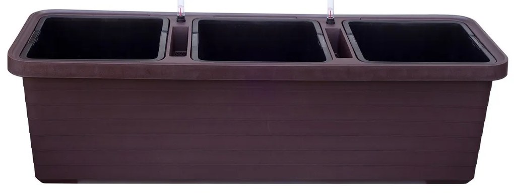 Plastia Berberis TRIO öntöző virágláda csokoládé, 117 cm