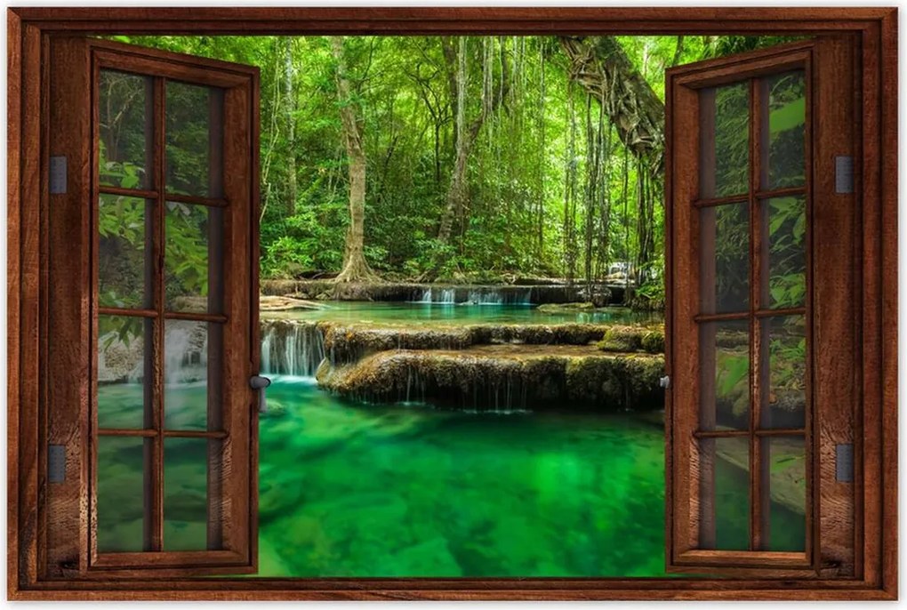 Poszterek 120x80 Erawan vízesés Thaiföld