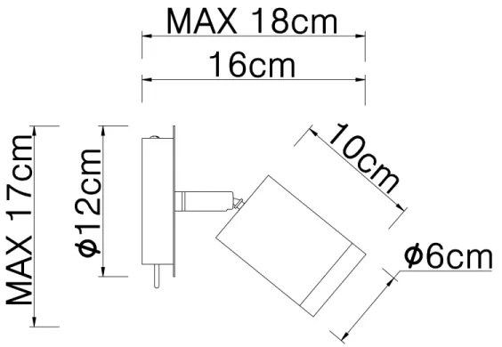 Globo 54032-1B - Fali spotlámpa JOSEBA 1xE27/60W/230V