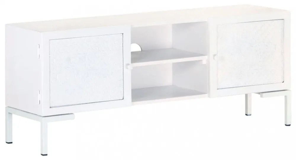 fehér tömör mangófa TV-szekrény 115 x 30 x 46 cm