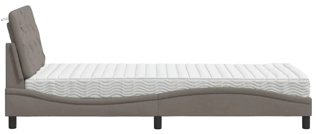 tópszínű szövet ágy matraccal 80x200 cm