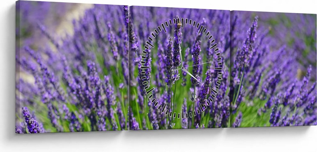 Kép - levandula (órával) (90x30 cm)