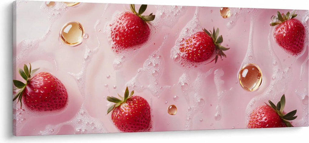 Kép - Eprek buborékokban (120x50 cm)
