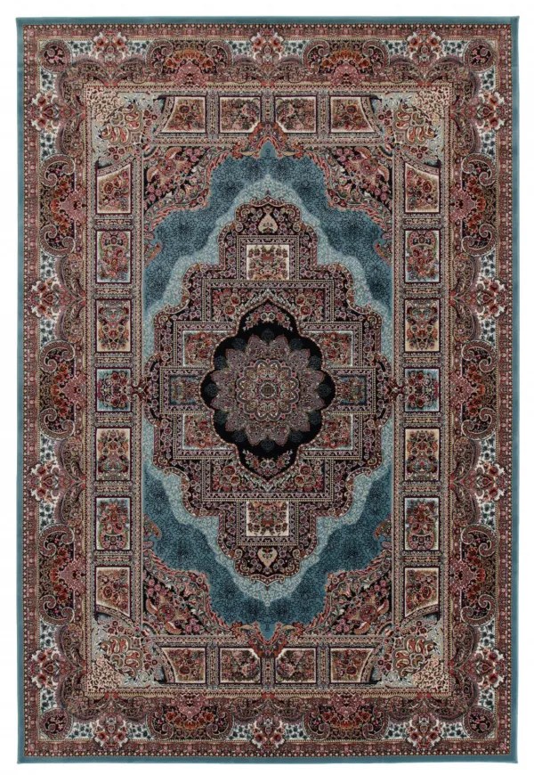Perzsa szőnyeg türkiz TABRIZ 160x230 luxus nappali szőnyeg akrilból