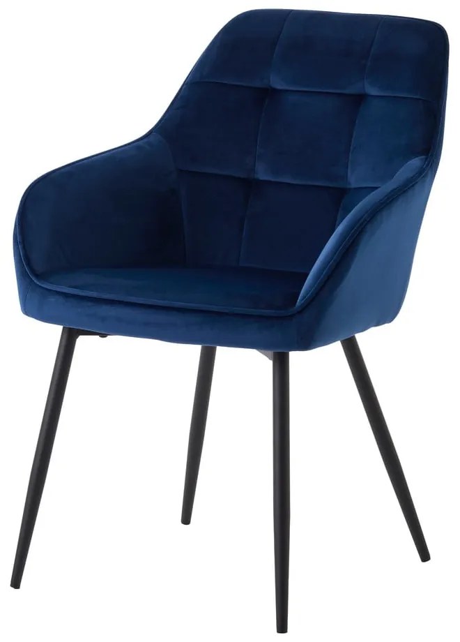 Sötétkék kárpitozott karfás étkezőfotel szett 2 db-os Nolan Square – Unique Furniture