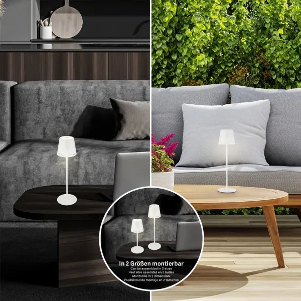 Brilo - KIKI újratölthető érintős LED asztali lámpa LED/2,6W/5V IP44 2600 mAh fehér